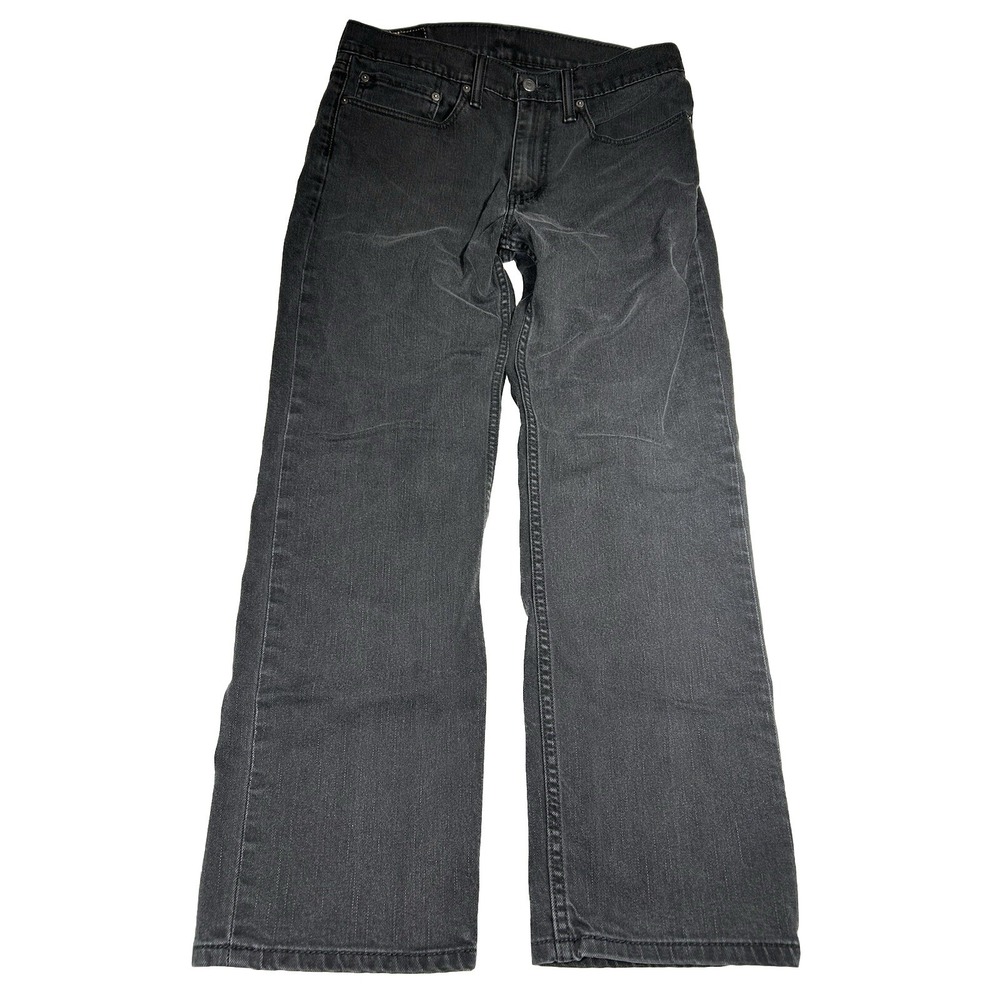 Levis 514 Straight Leg‎ Jeans Mens 34x30 Black Mid Rise 5 Pockets Zip Dark Wash